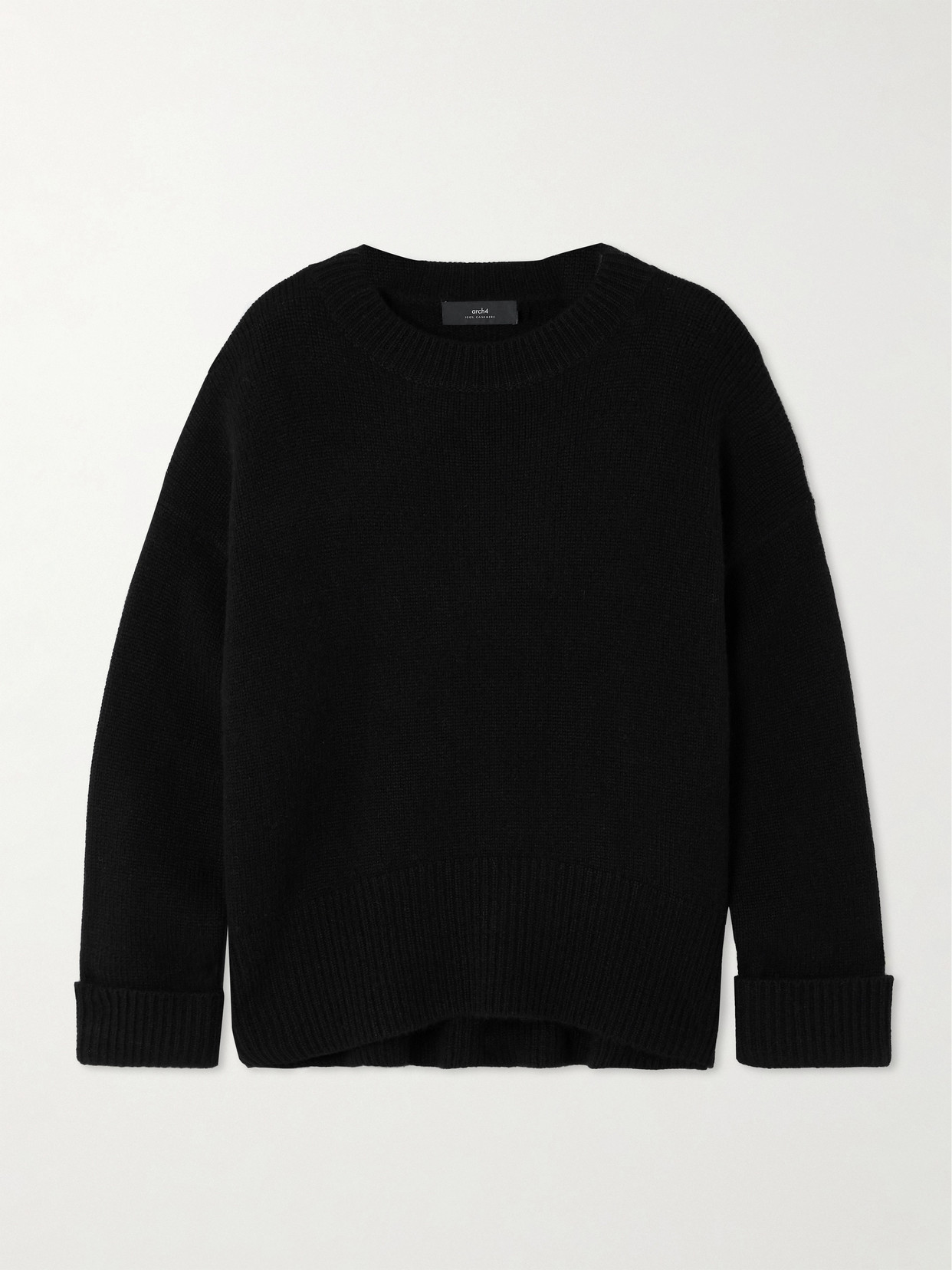 Arch4 Knightsbridge Ribbed Cashmere Jumper In Black
