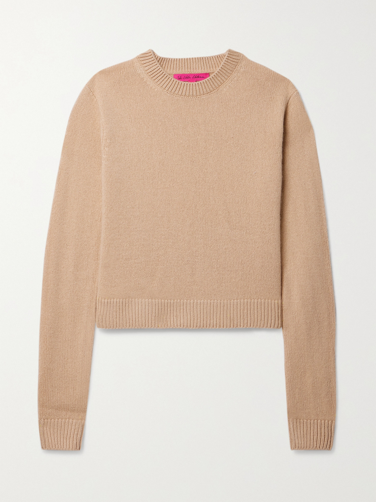 The Elder Statesman Cropped Cashmere Sweater In Brown