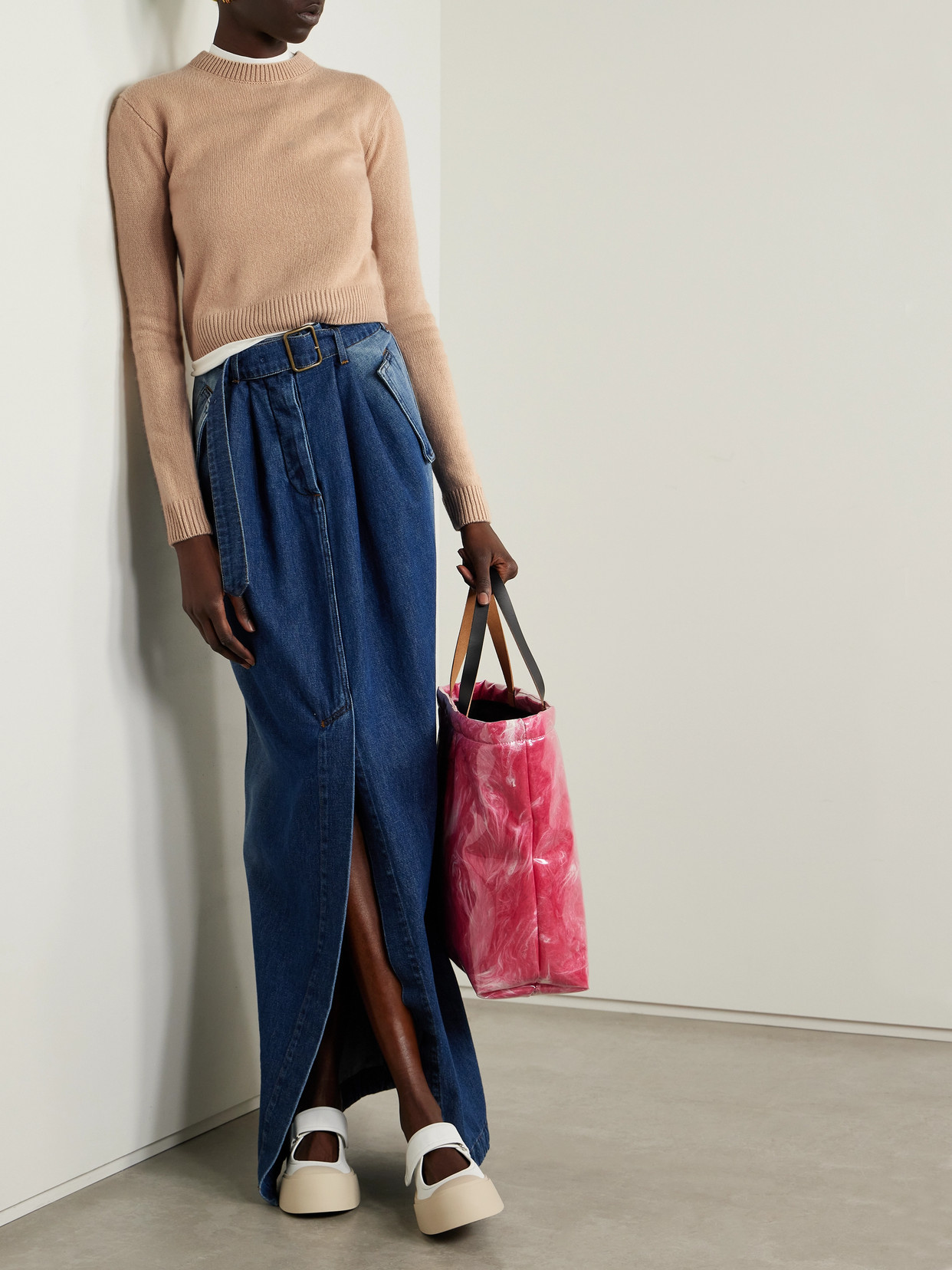 The Elder Statesman Cropped Cashmere Sweater In Brown