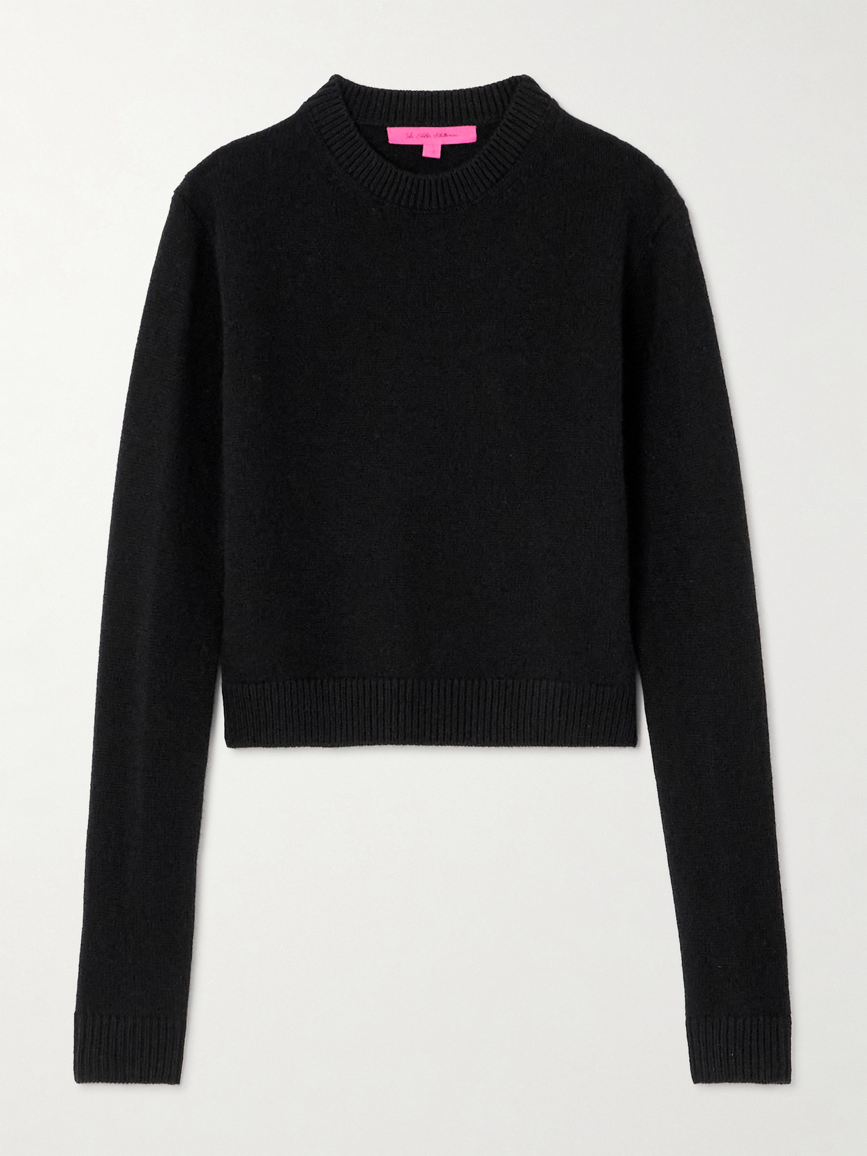 The Elder Statesman Cropped Cashmere Sweater In Black