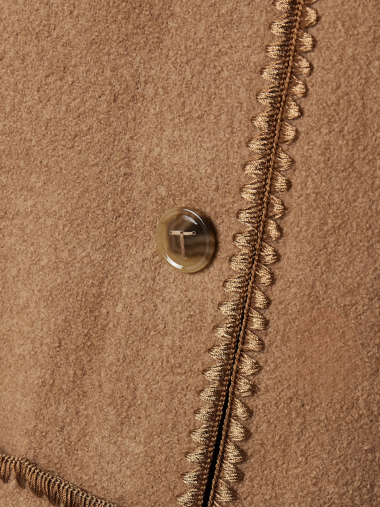 Draped Fringed Wool-Blend Bouclé Coat
