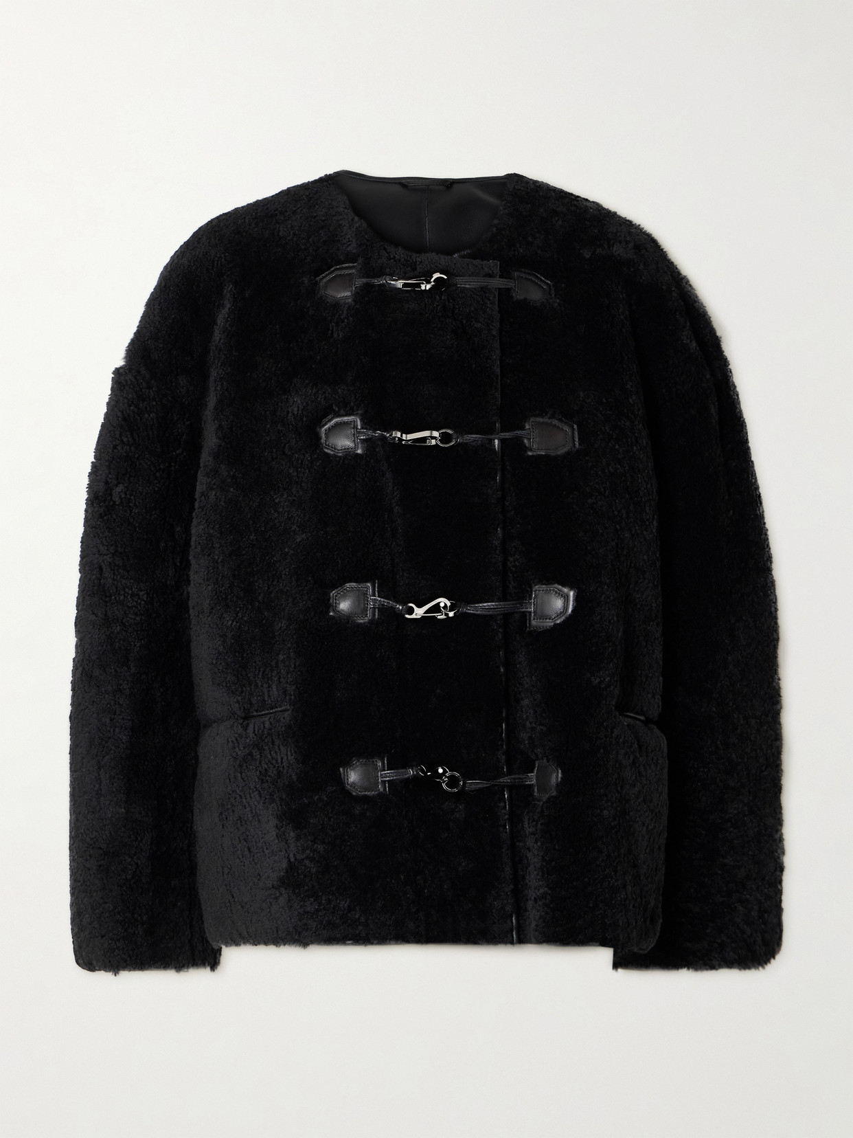 Totême Toteme Teddy Shearling Jacket In 200 Black
