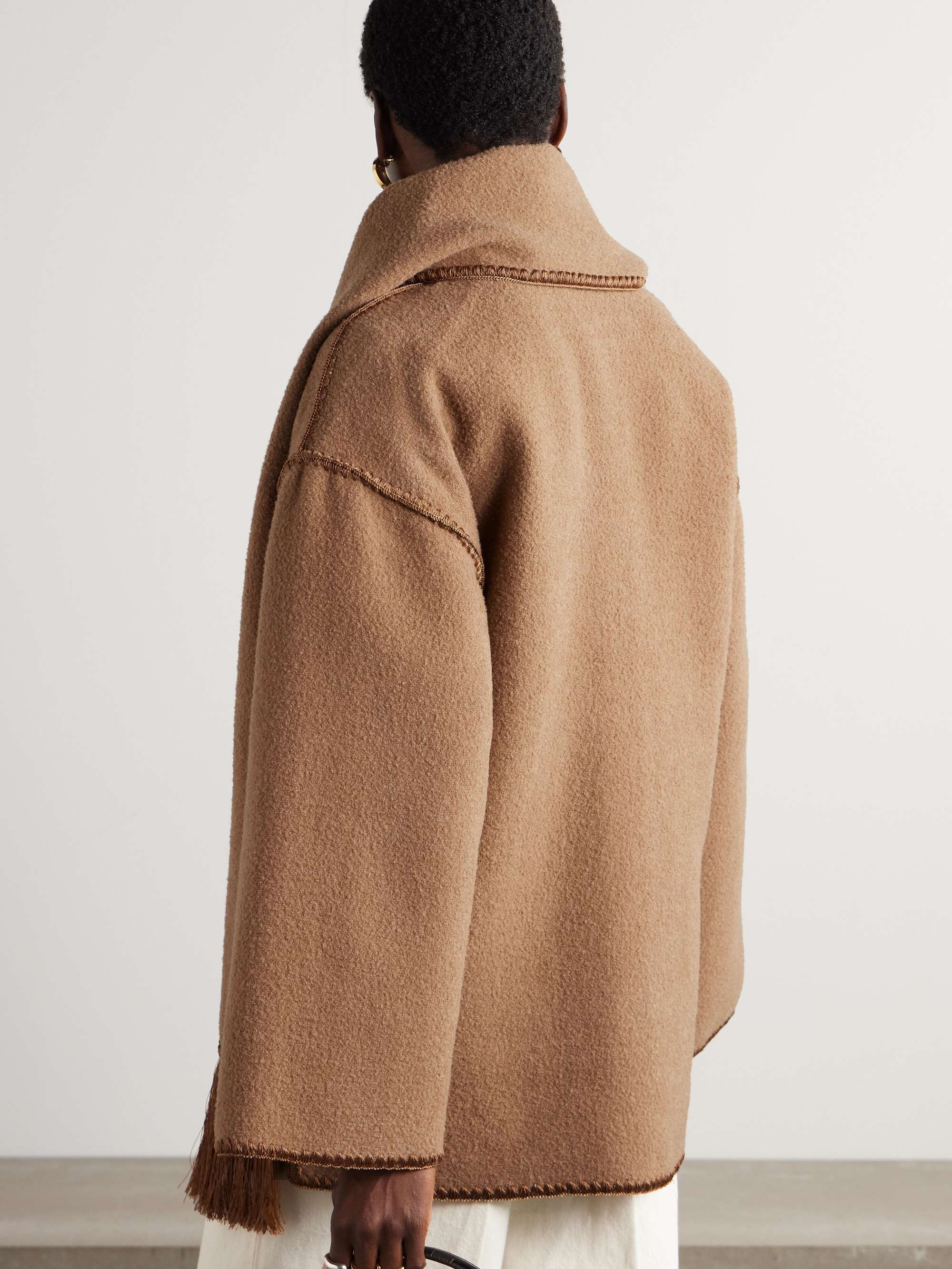 TOTEME Draped fringed wool-blend jacket