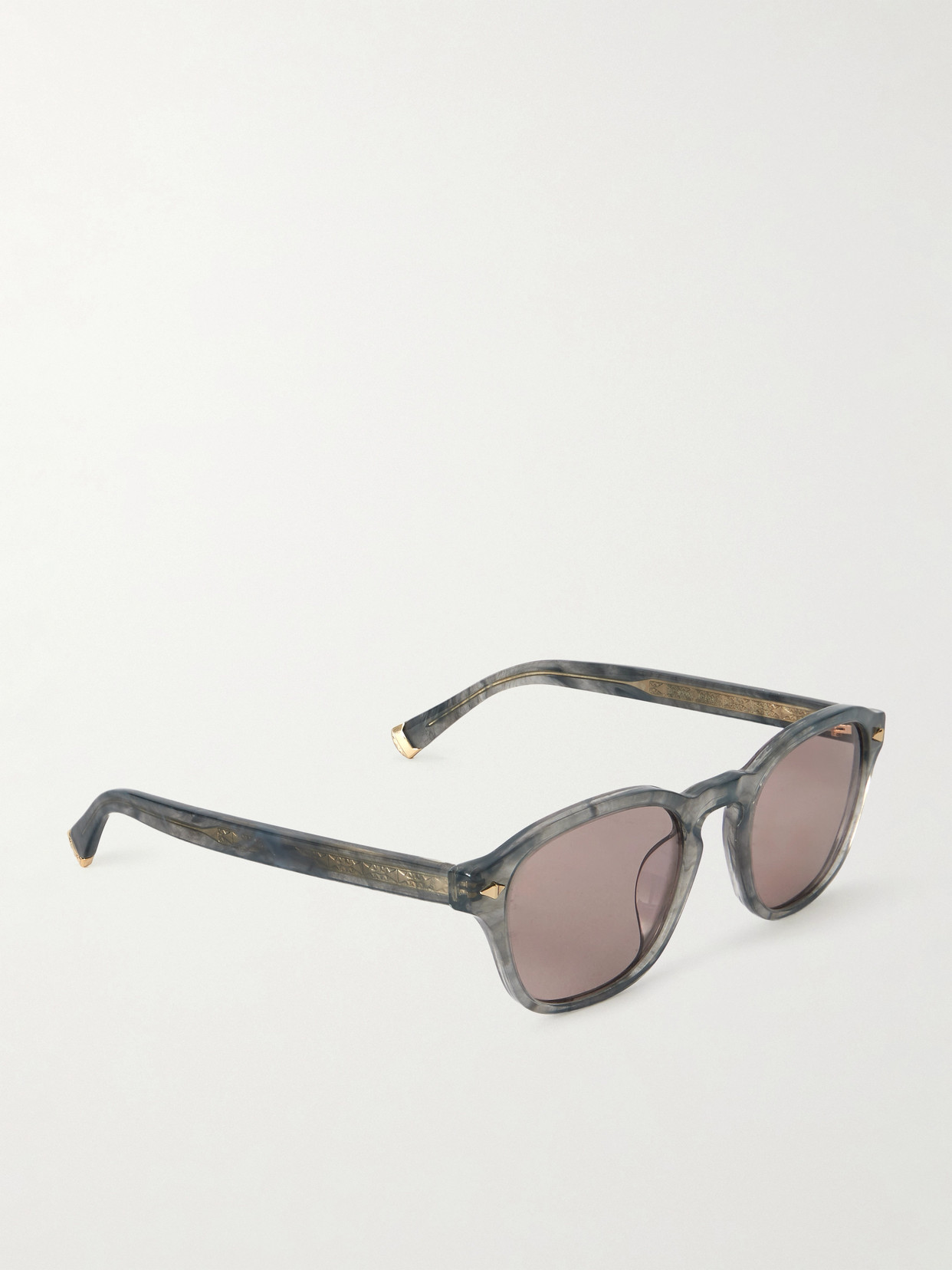 Brunello Cucinelli Round-frame Acetate Sunglasses In Gray