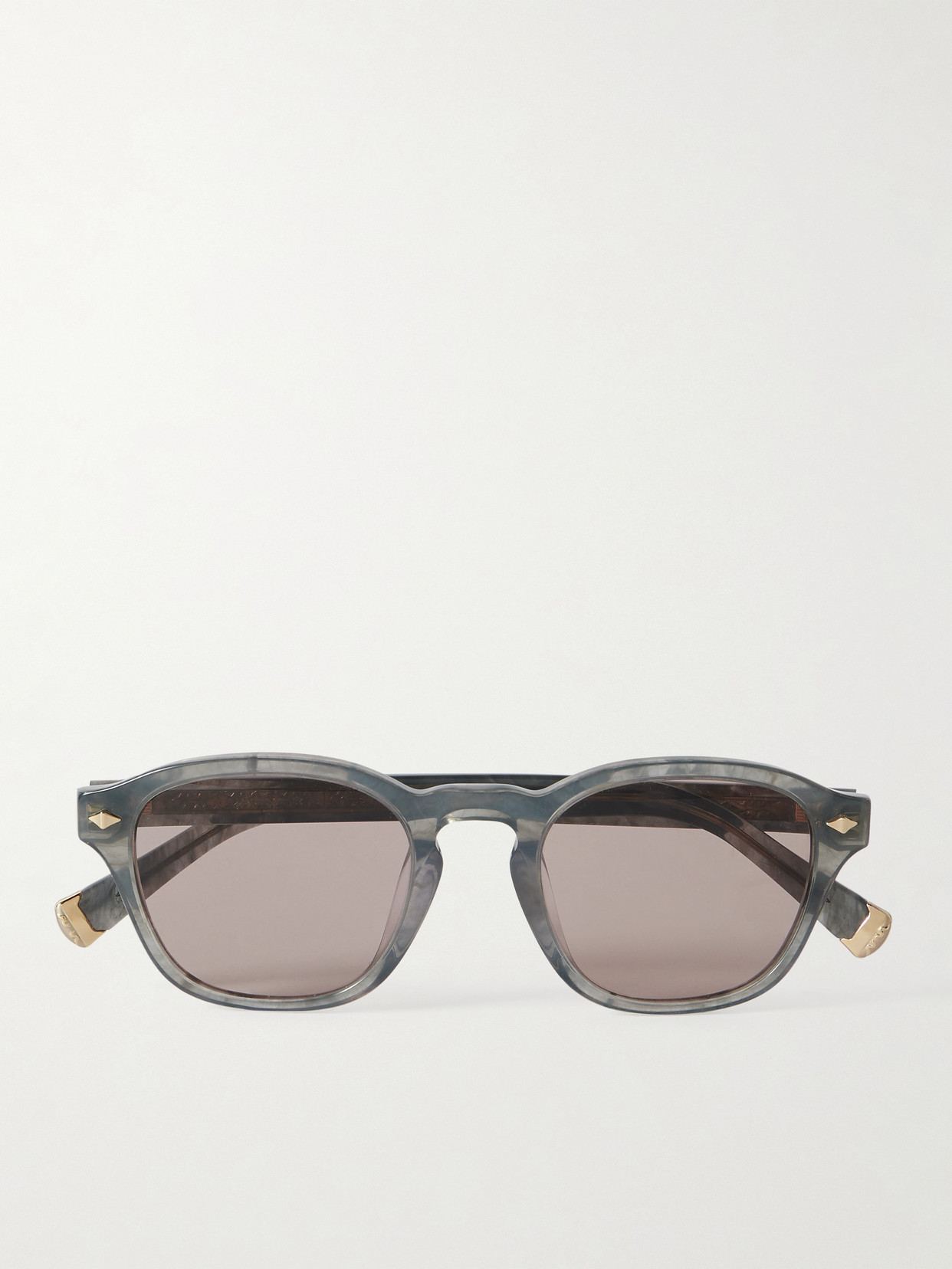 Brunello Cucinelli Round-frame Acetate Sunglasses In Blue