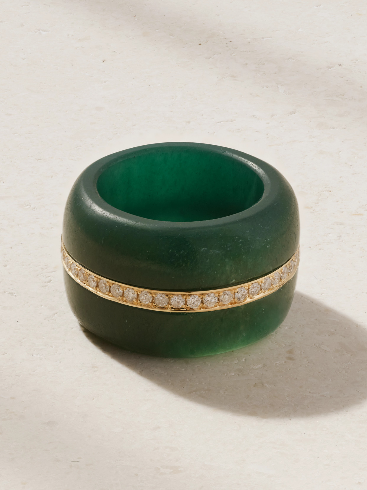 By Pariah Pebble 14-karat Gold, Chalcedony And Diamond Ring In Green