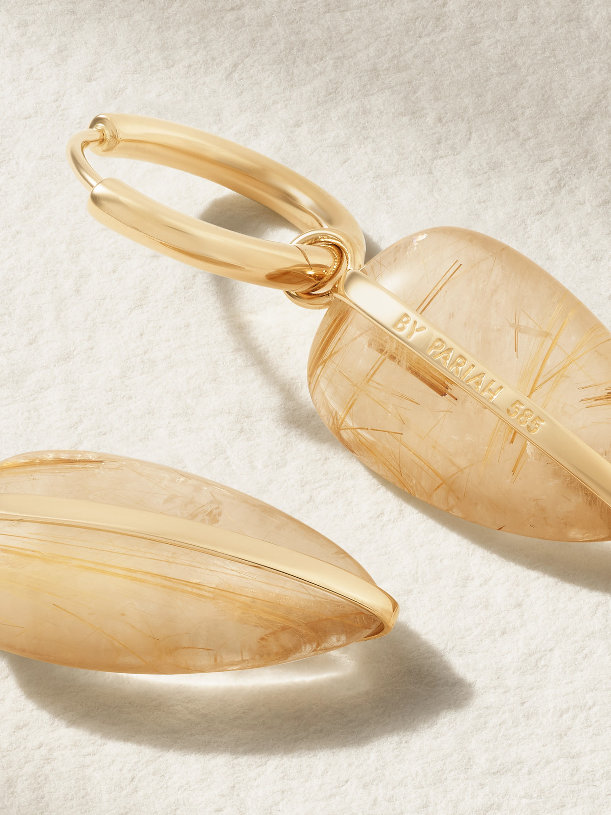 By Pariah Pebble 14-karat Recycled Gold Quartz Hoop Earrings In Gold