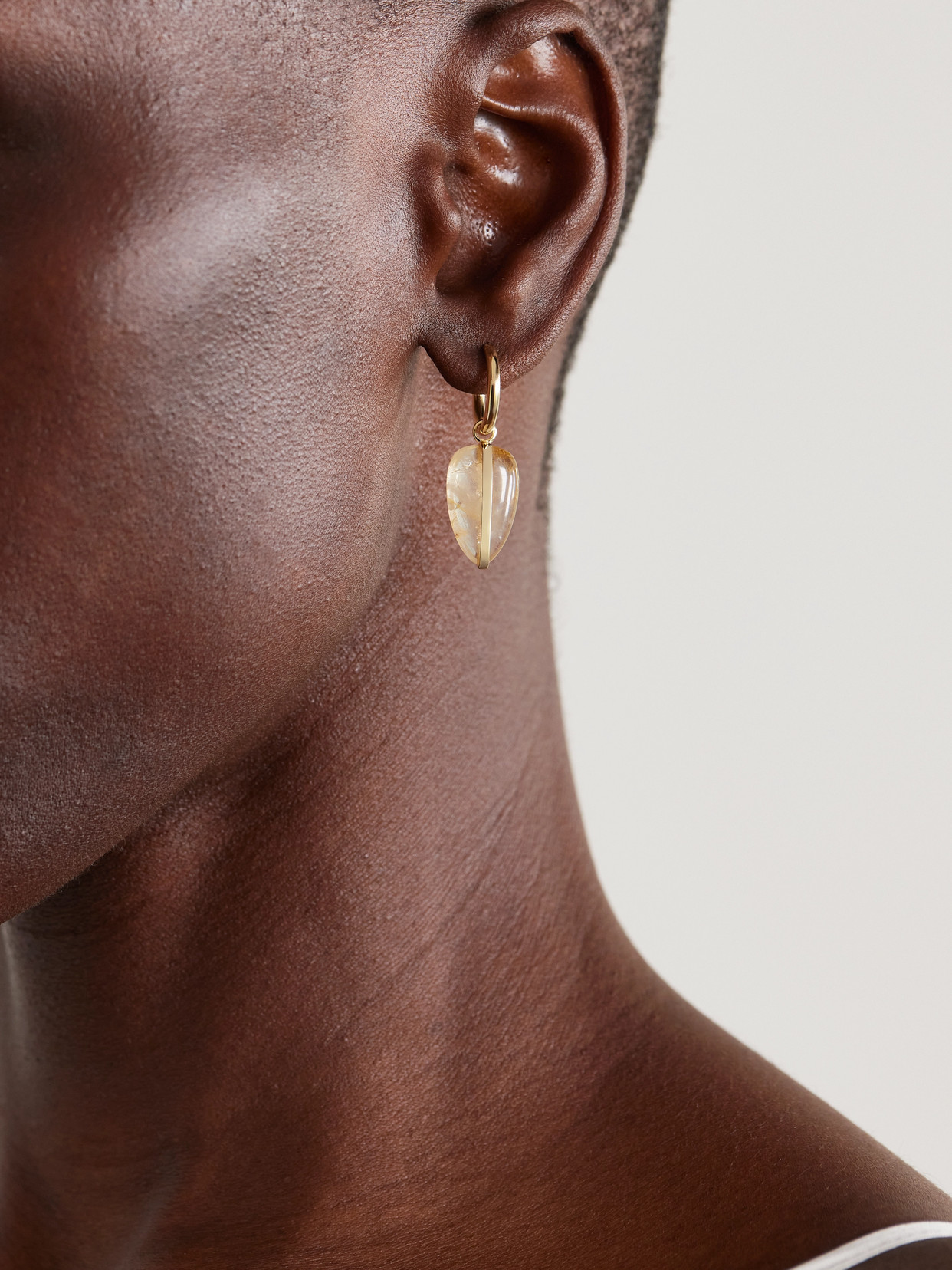 By Pariah Pebble 14-karat Recycled Gold Quartz Hoop Earrings In Gold