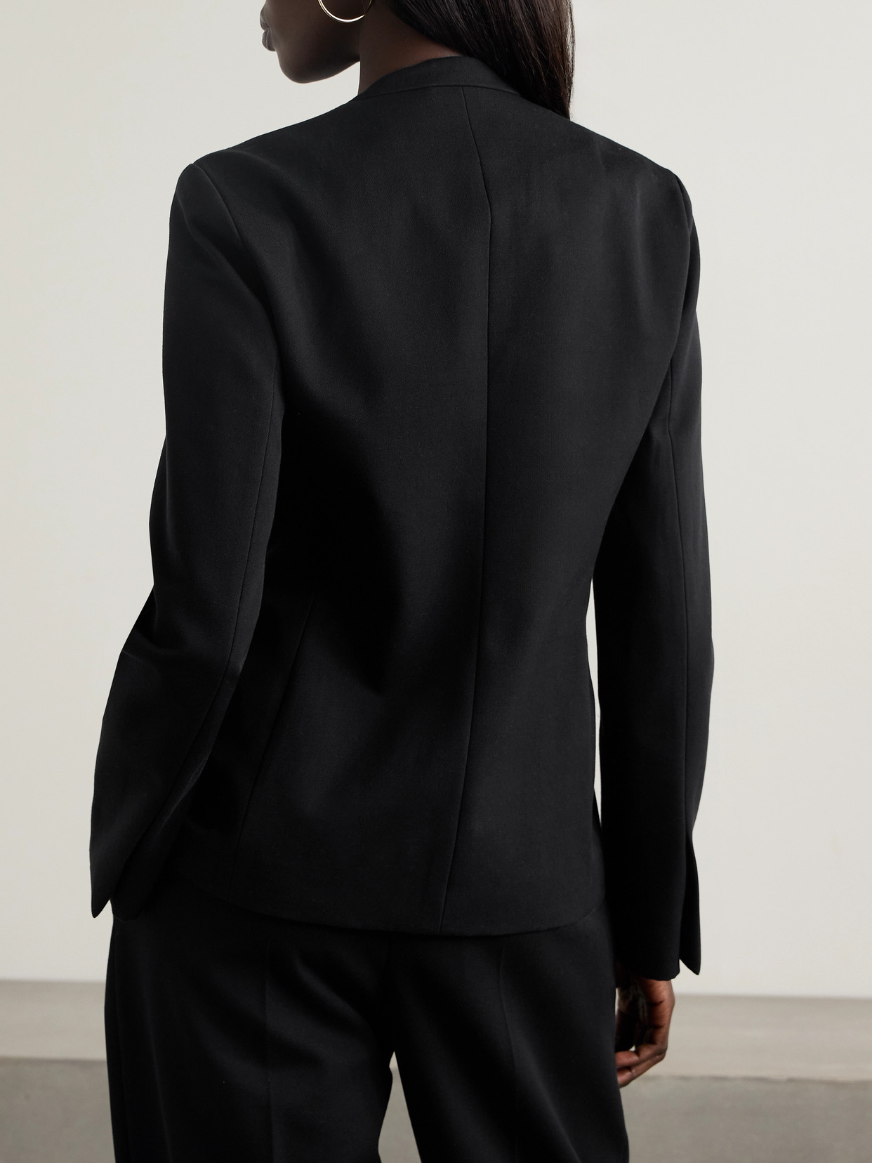 Fforme Toshi Cotton And Wool-blend Twill Blazer In Black