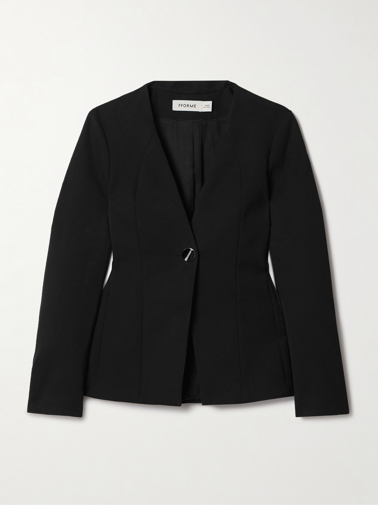 Fforme Toshi Cotton And Wool-blend Twill Blazer In Black