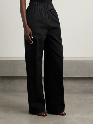 Fforme Maud cotton and wool-blend twill wide-leg pants