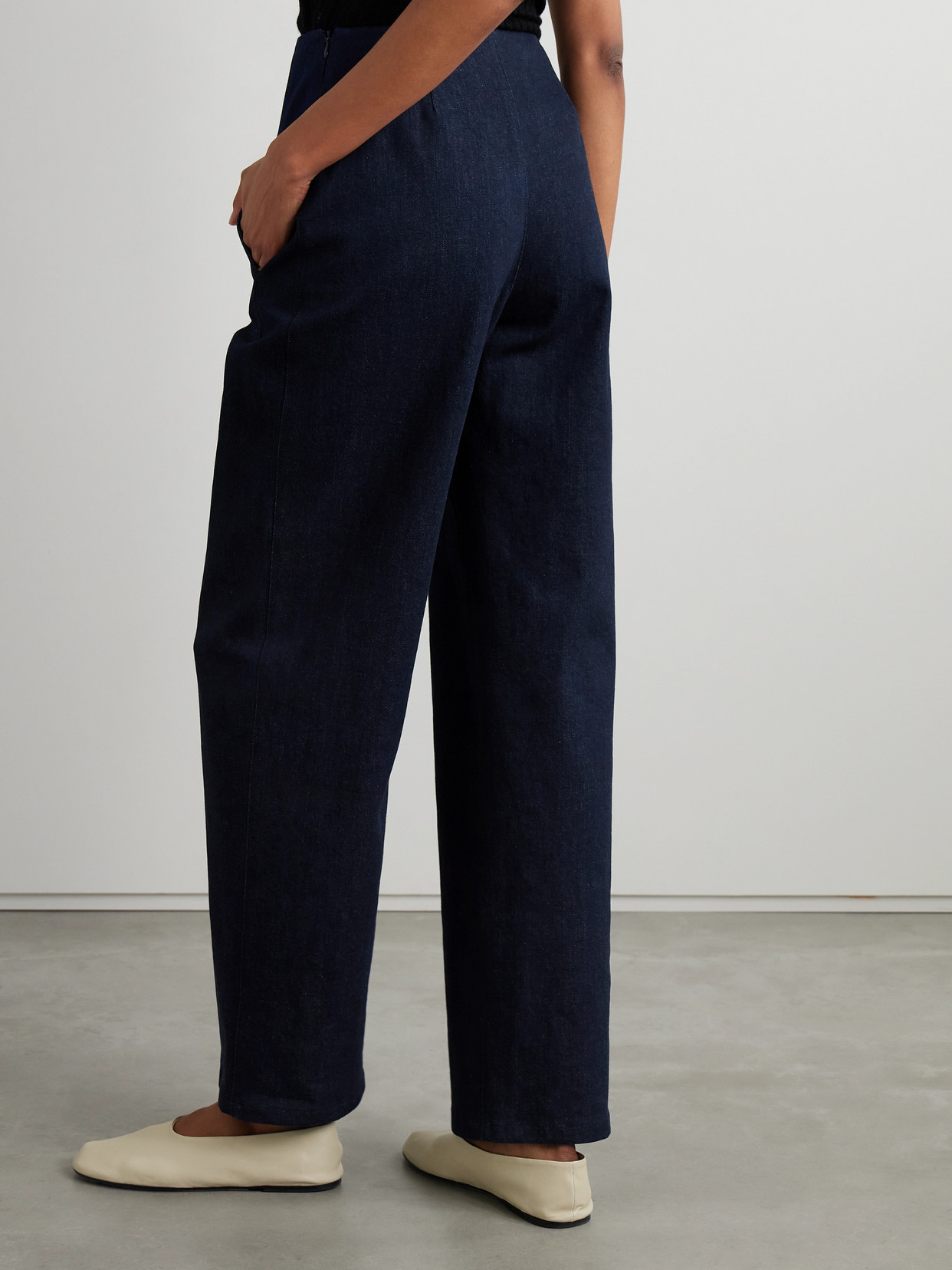 Fforme Jagger Cotton-blend Wide-leg Pants In Blue