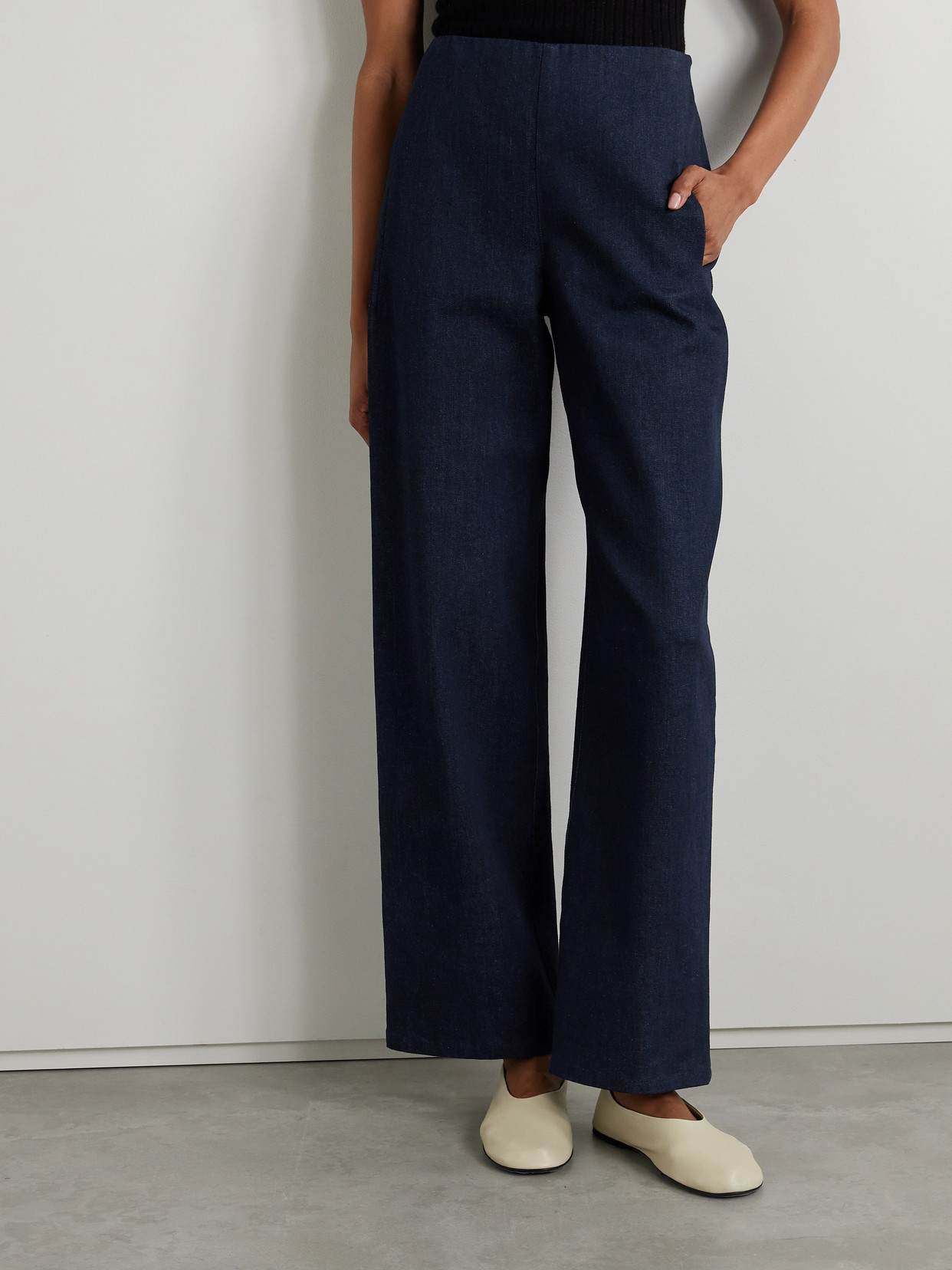 Fforme Jagger Cotton-blend Wide-leg Pants In Blue