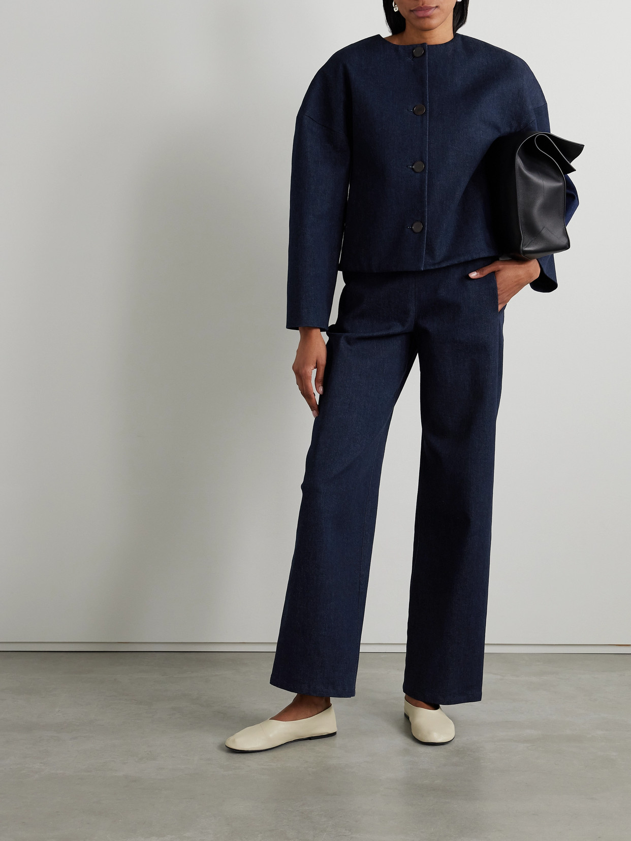 Fforme Jagger Cotton-blend Wide-leg Pants In Blue