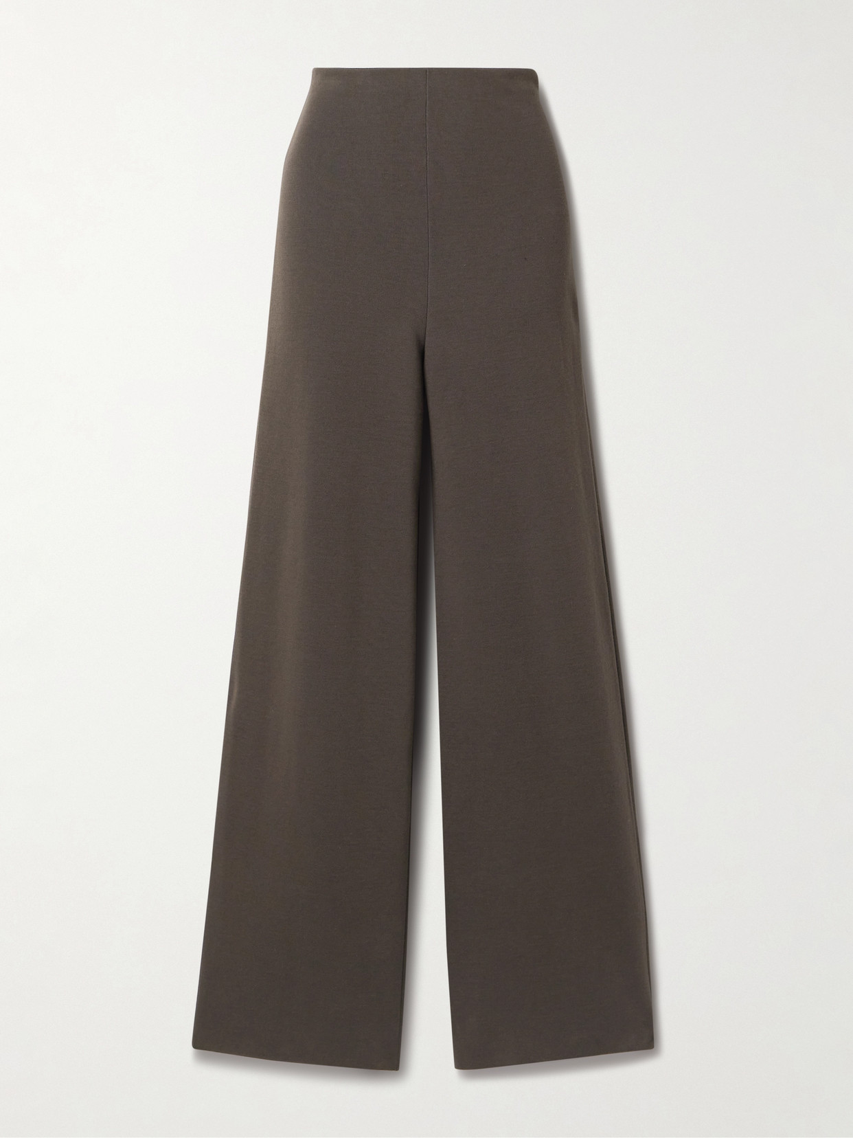 Fforme Perse Wool And Cotton-blend Wide-leg Pants In Brown