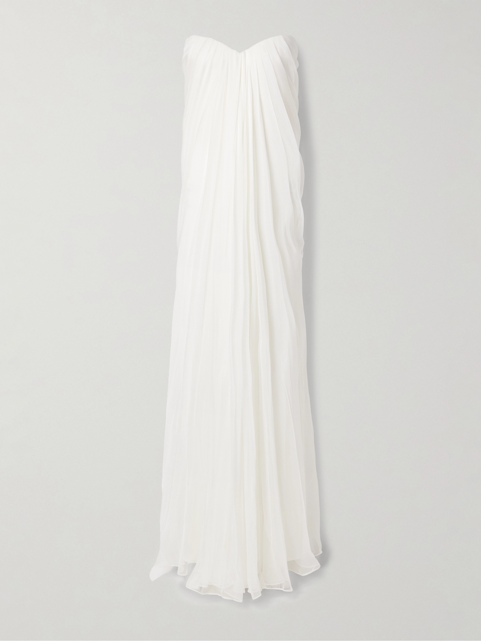 Alexander McQueen Strapless draped silk-chiffon gown