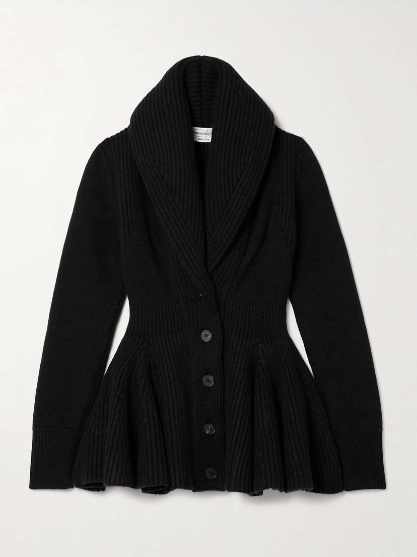 McQueen Ribbed Wool Cardigan