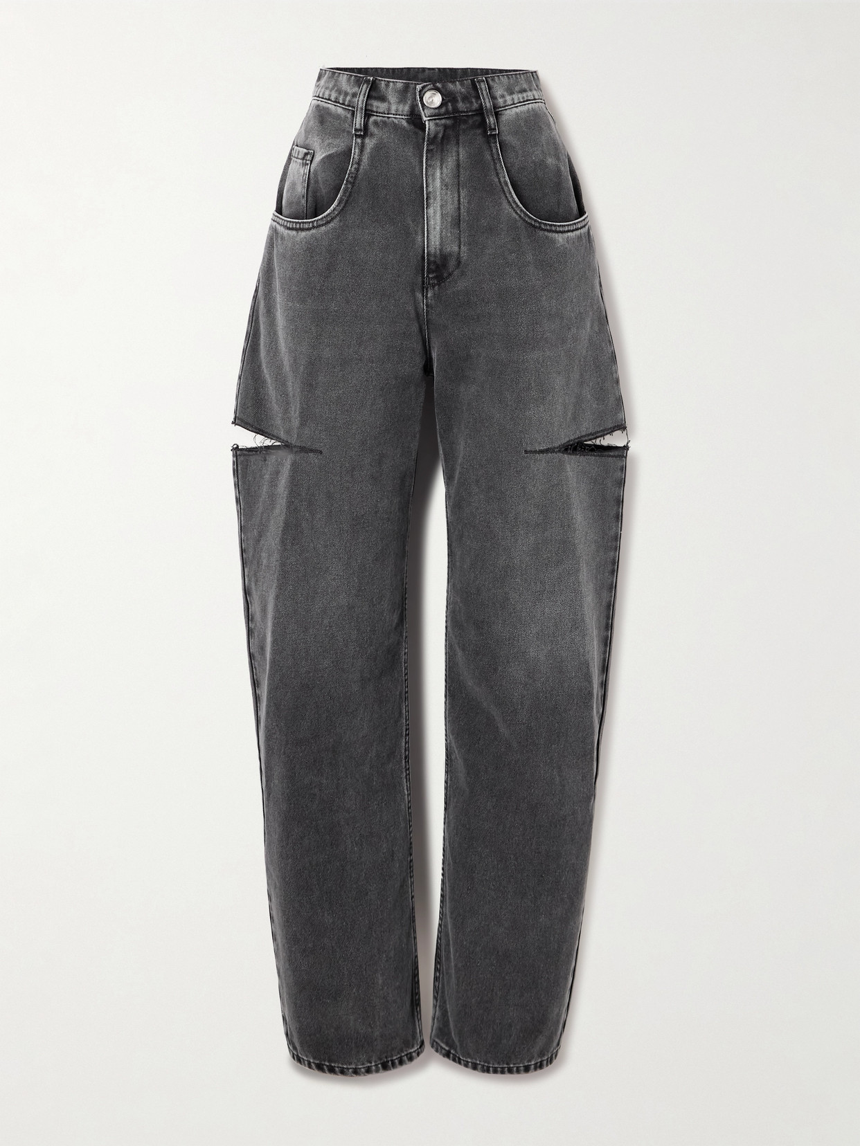 Maison Margiela Cutout High-rise Wide-leg Jeans In Black
