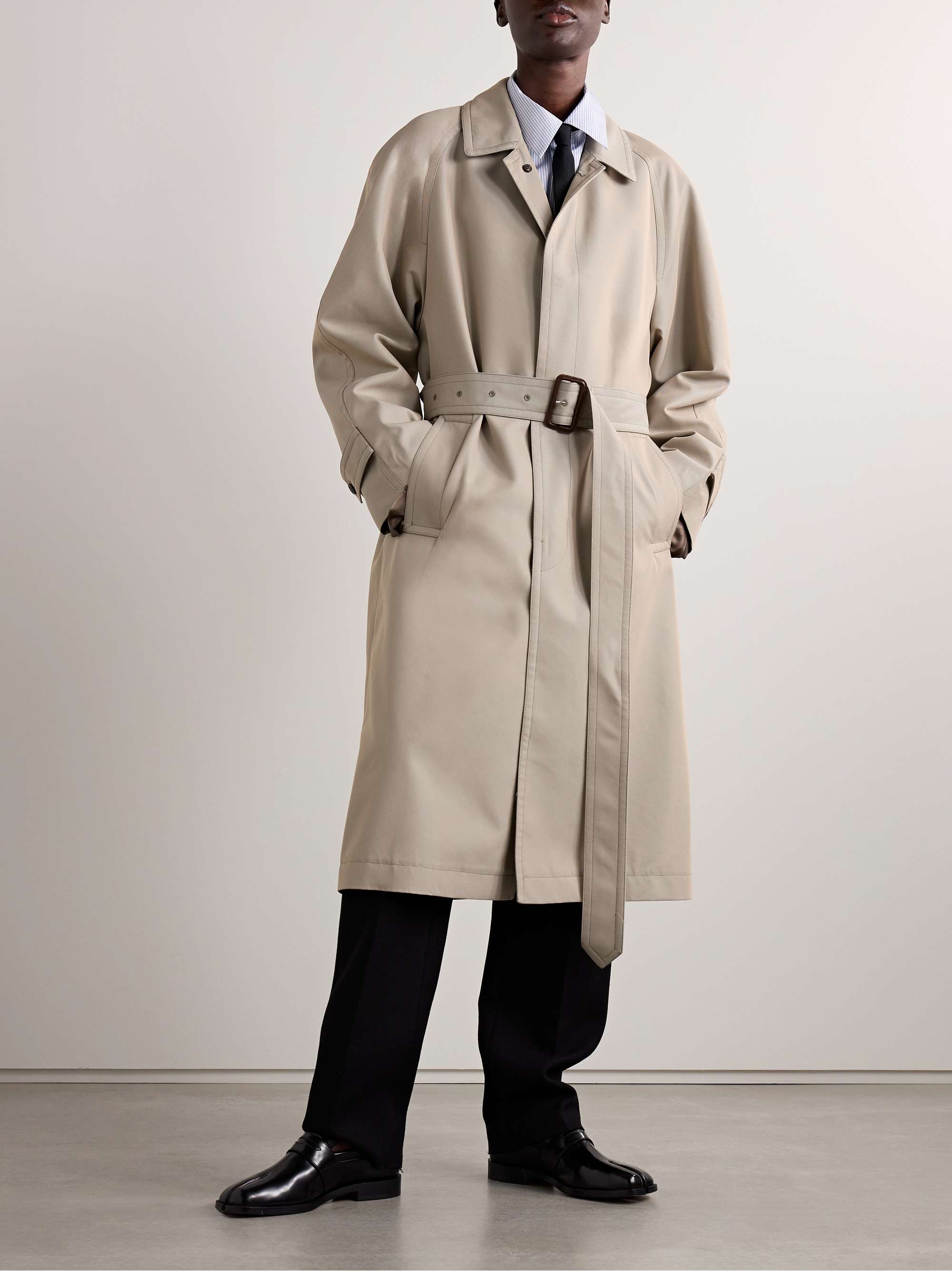 MAISON MARGIELA Belted cotton-blend gabardine trench coat MAISON MARGIELA Belted cotton-blend gabardine trench coat