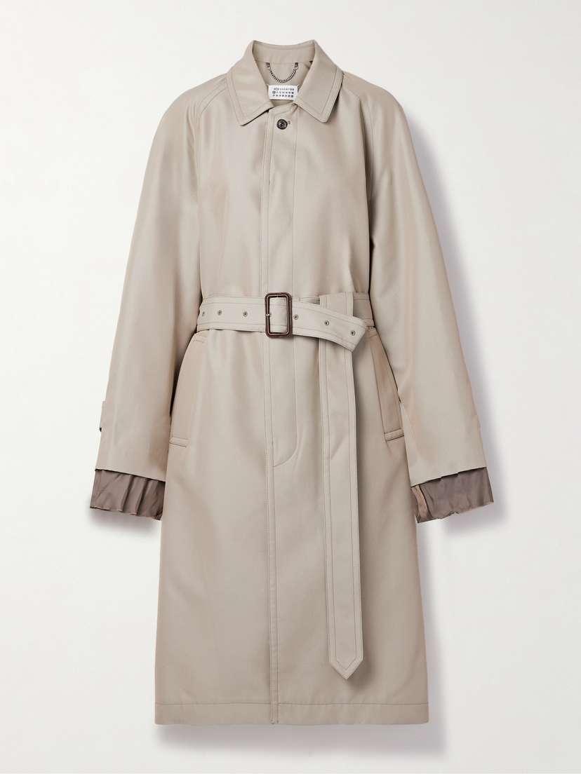 Maison Margiela Belted Cotton-blend Gabardine Trench Coat