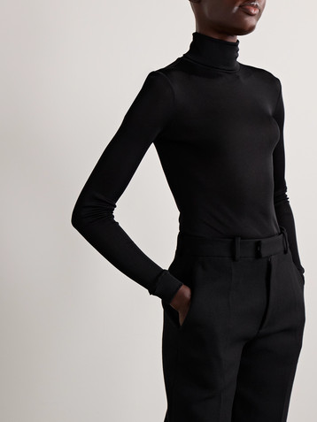 Maison Margiela Stretch-jersey turtleneck thong bodysuit