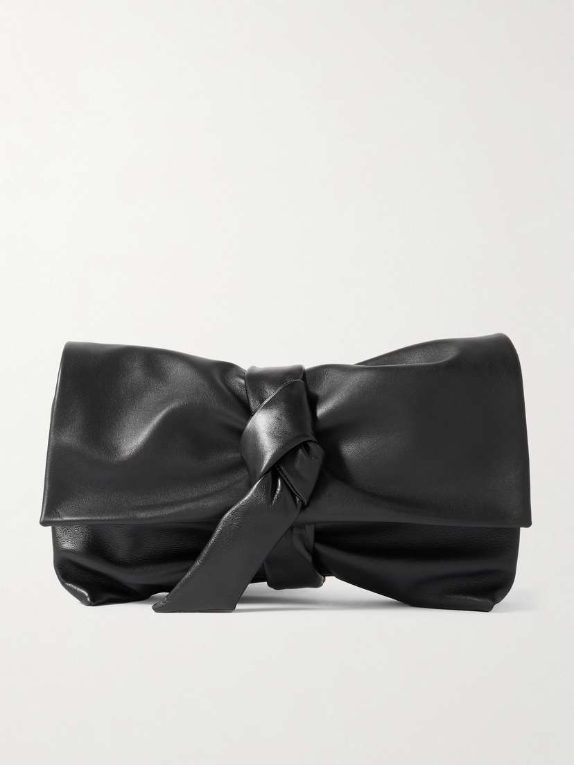 Dries Van Noten Knotted Gathered Leather Clutch