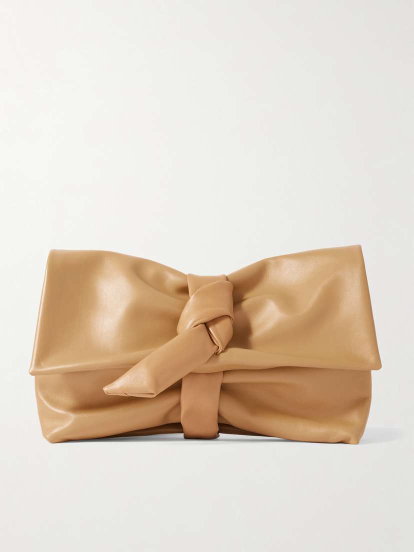 Dries Van Noten Knotted Gathered Leather Clutch