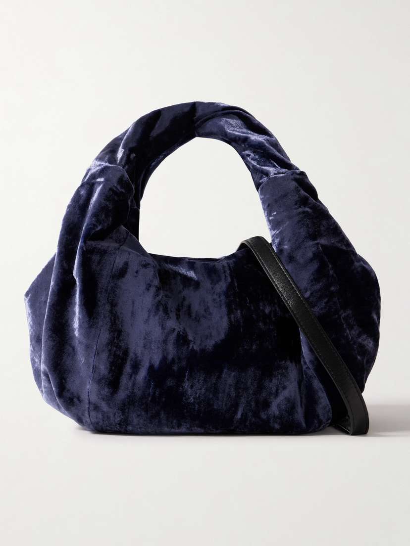 Dries Van Noten Gathered Crushed-velvet Tote