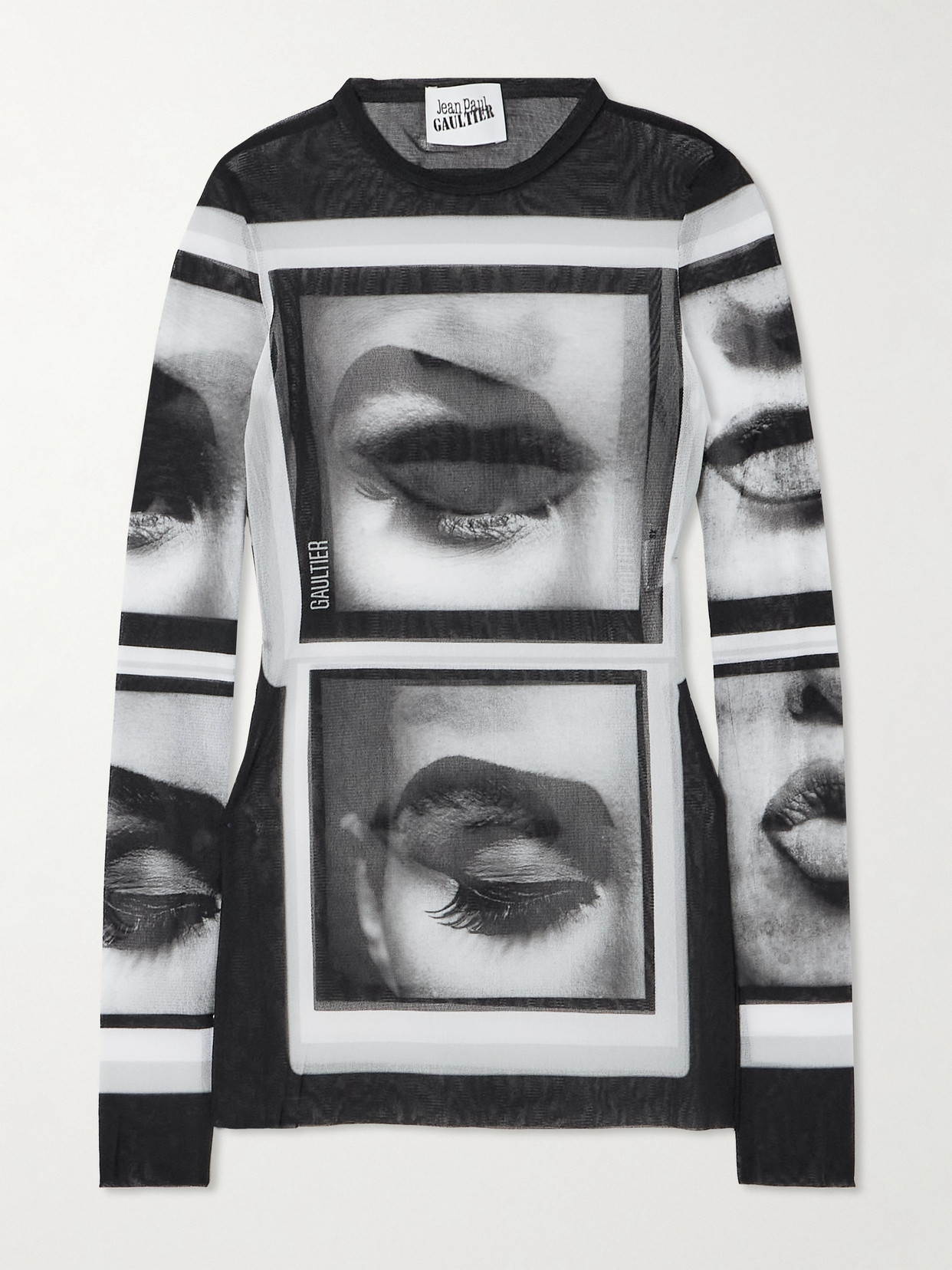 Jean Paul Gaultier - Printed Mesh Top - Black