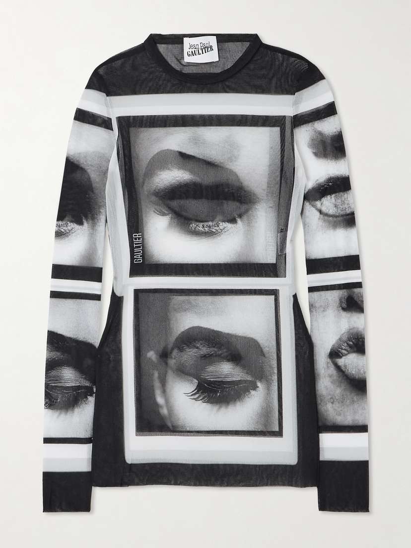 Jean Paul Gaultier Printed Mesh Top