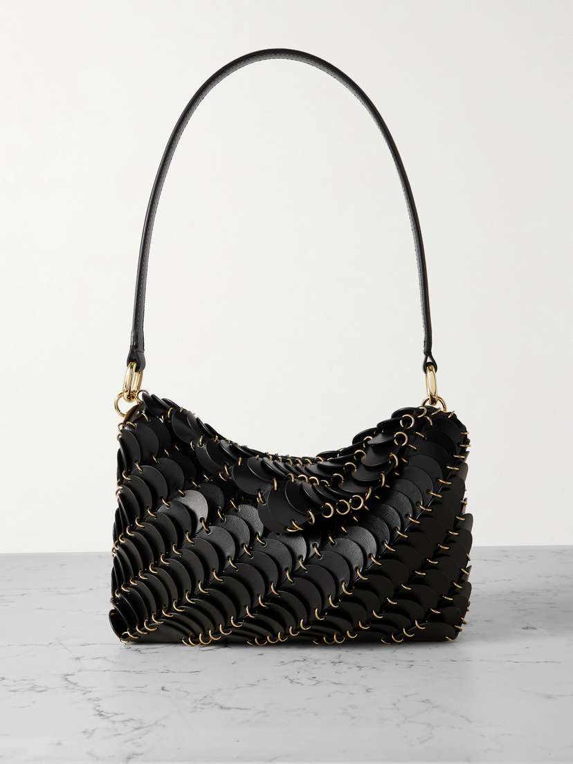Rabanne Embellished Leather Shoulder Bag