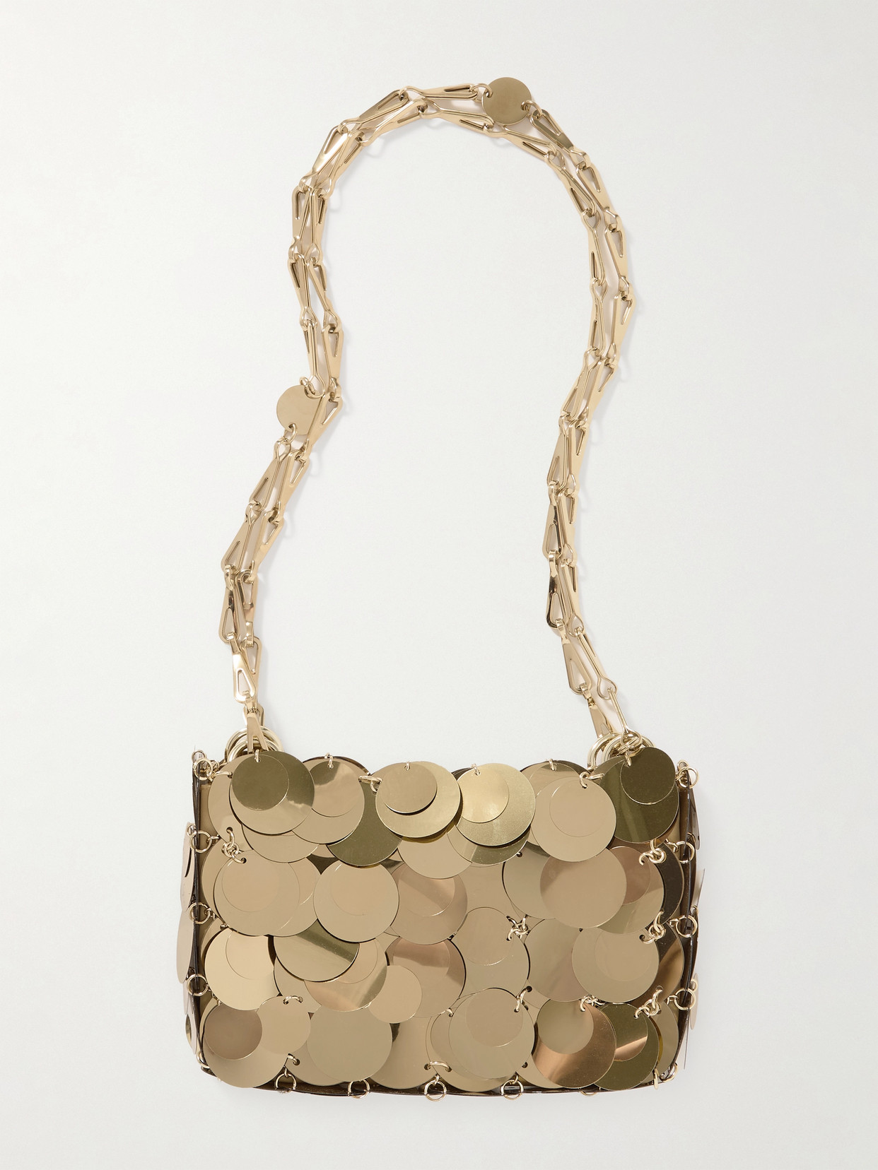 Rabanne Sparkle Discs Bag In Gold