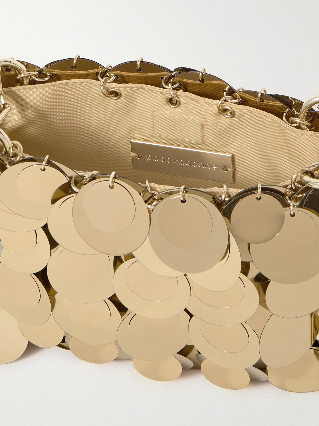 Rabanne Sparkle Discs Bag In Gold