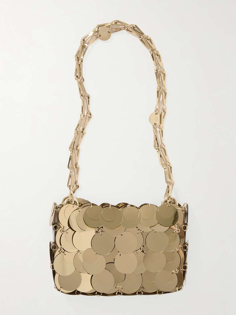 Rabanne Sparkle Nano Paillette-embellished Metallic Twill Shoulder Bag