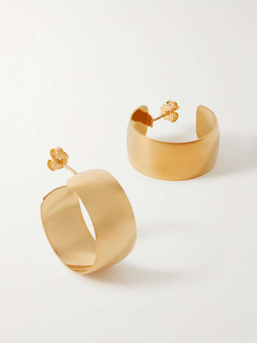 Loren Stewart Midi Dome Gold Vermeil Hoop Earrings