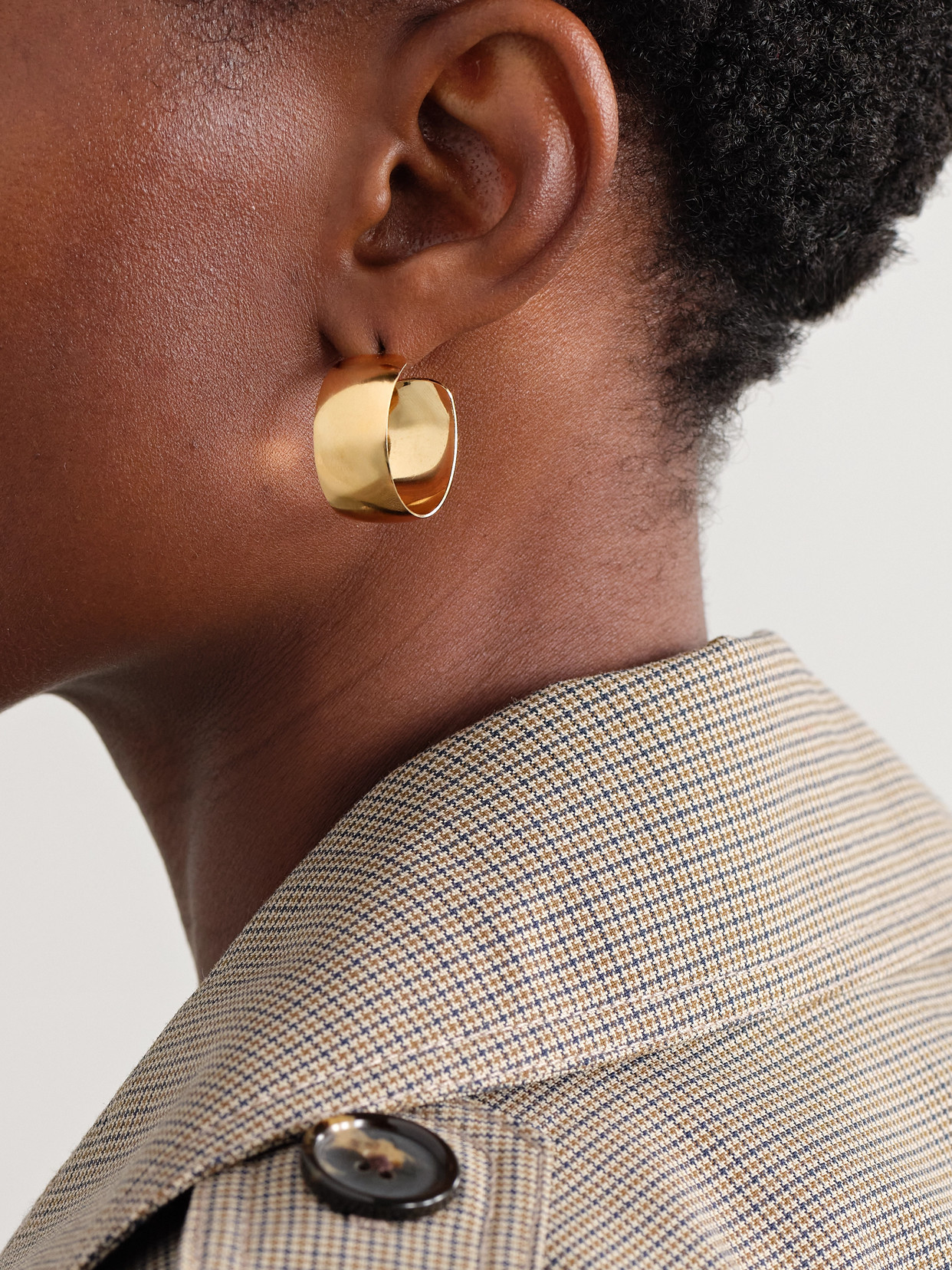 Loren Stewart Midi Dome Gold Vermeil Hoop Earrings In Gold