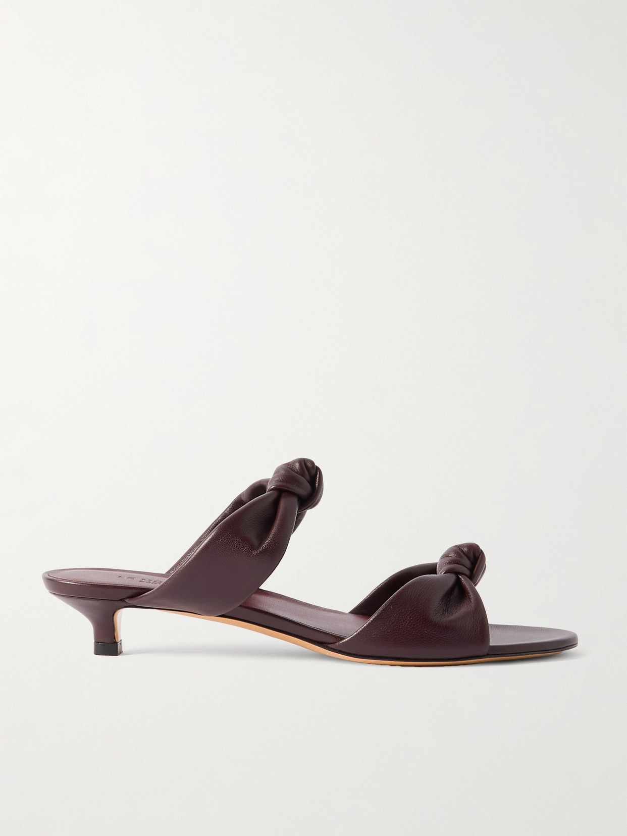 Le Monde Beryl Knot Leather Mules In Burgundy