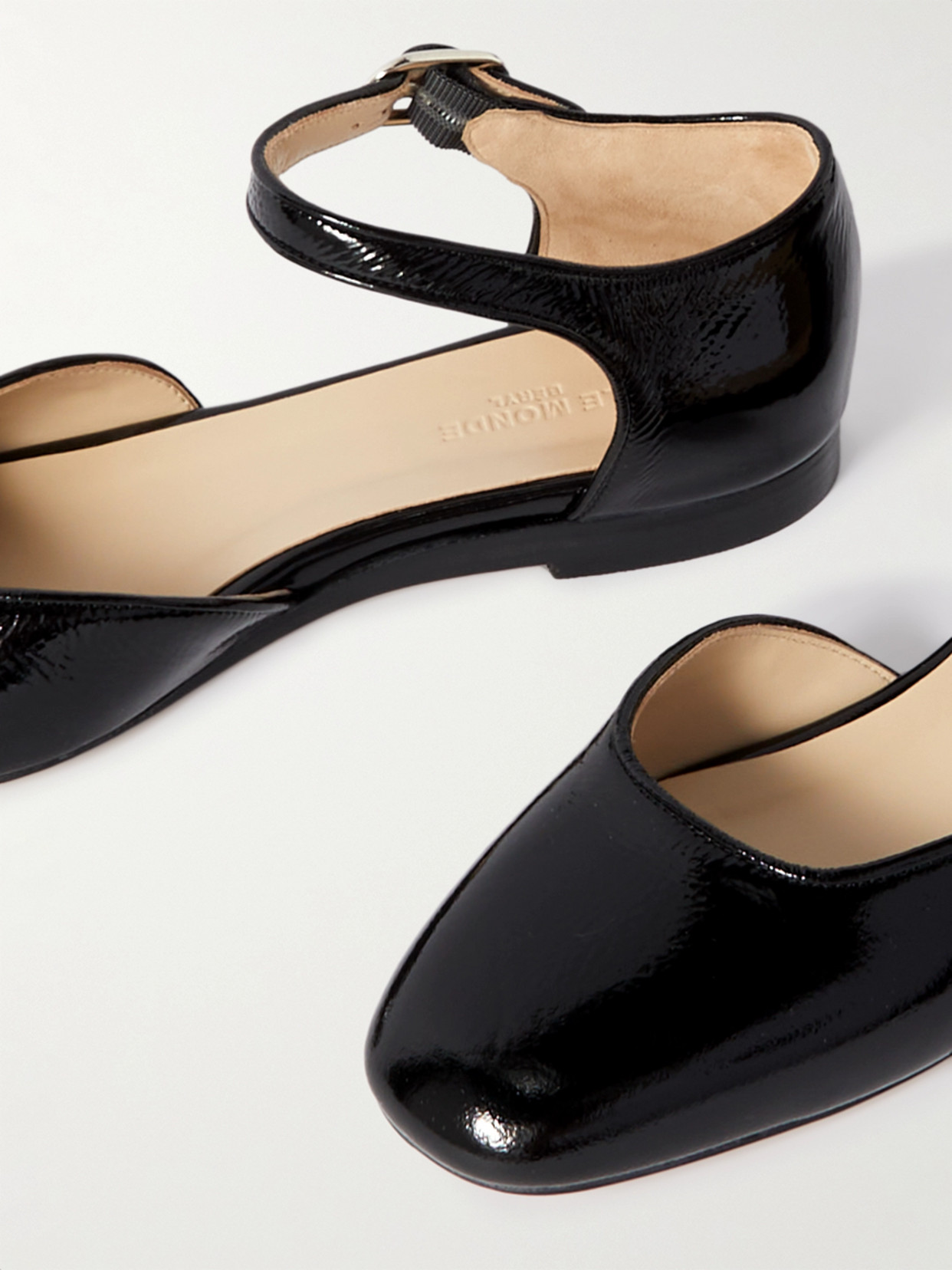 Le Monde Beryl Patent-leather Mary Jane Ballet Flats In Black