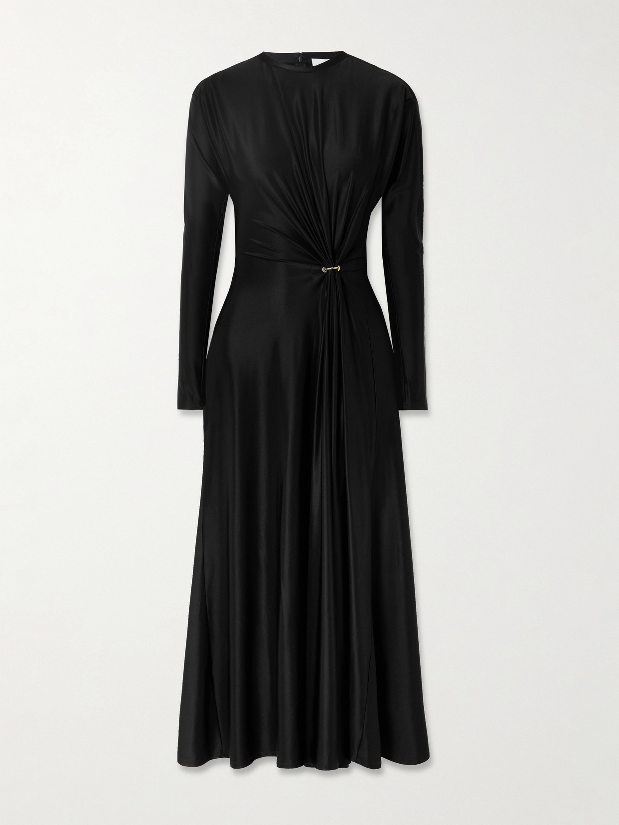 Rabanne - Gathered Ring-embellished Stretch-jersey Gown - Black