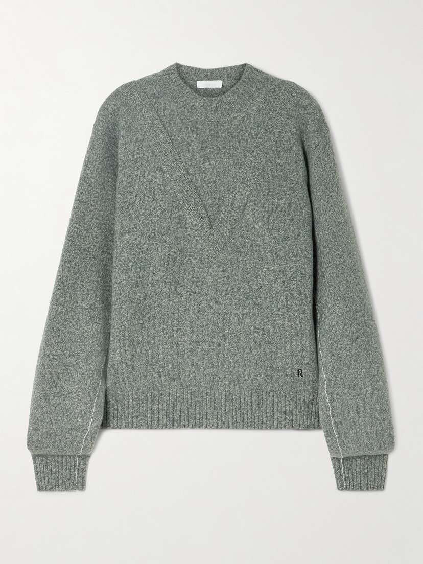 Rabanne Layered Embellished Wool-blend Sweater - x large