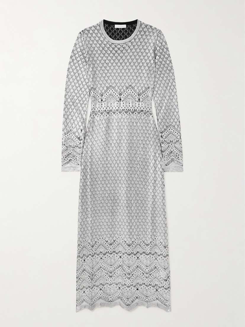 Rabanne Metallic Open-knit Maxi Dress - x large