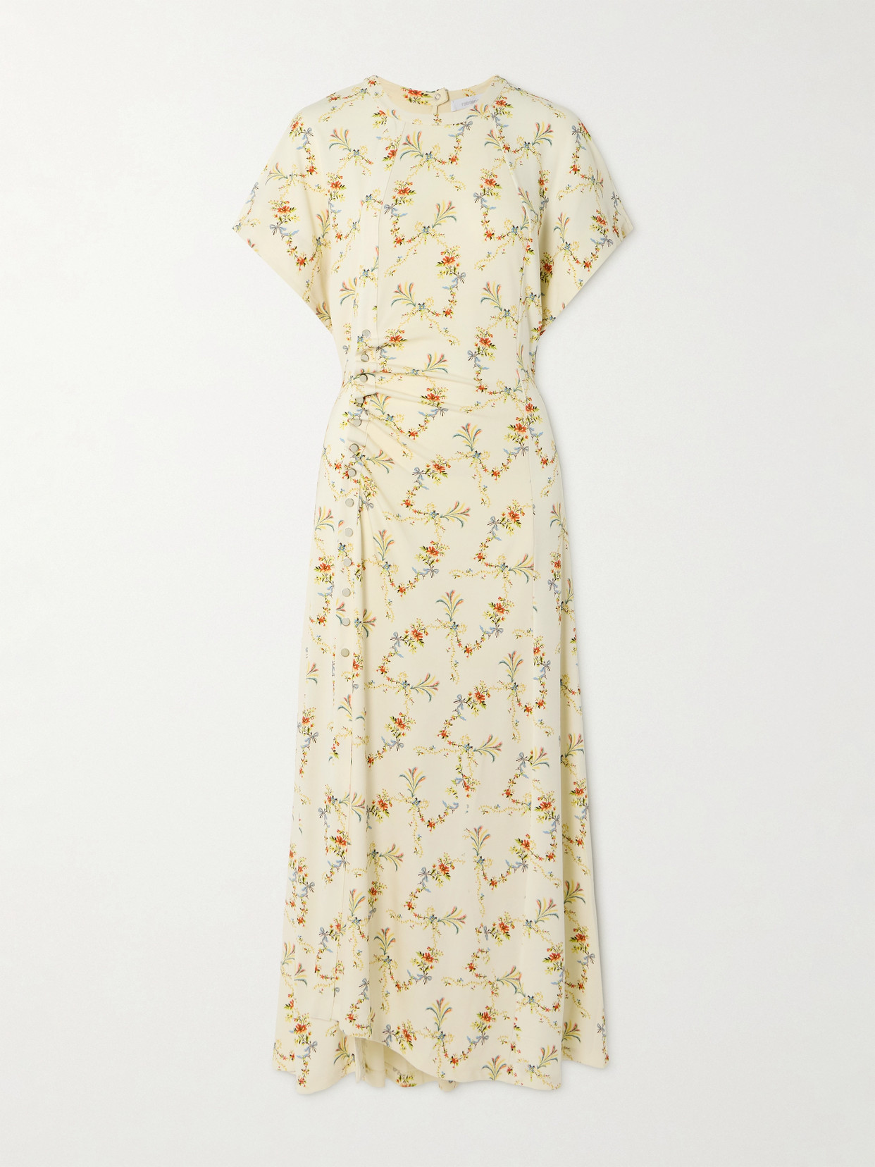 Rabanne - Embellished Floral-print Stretch-satin Maxi Dress - Yellow