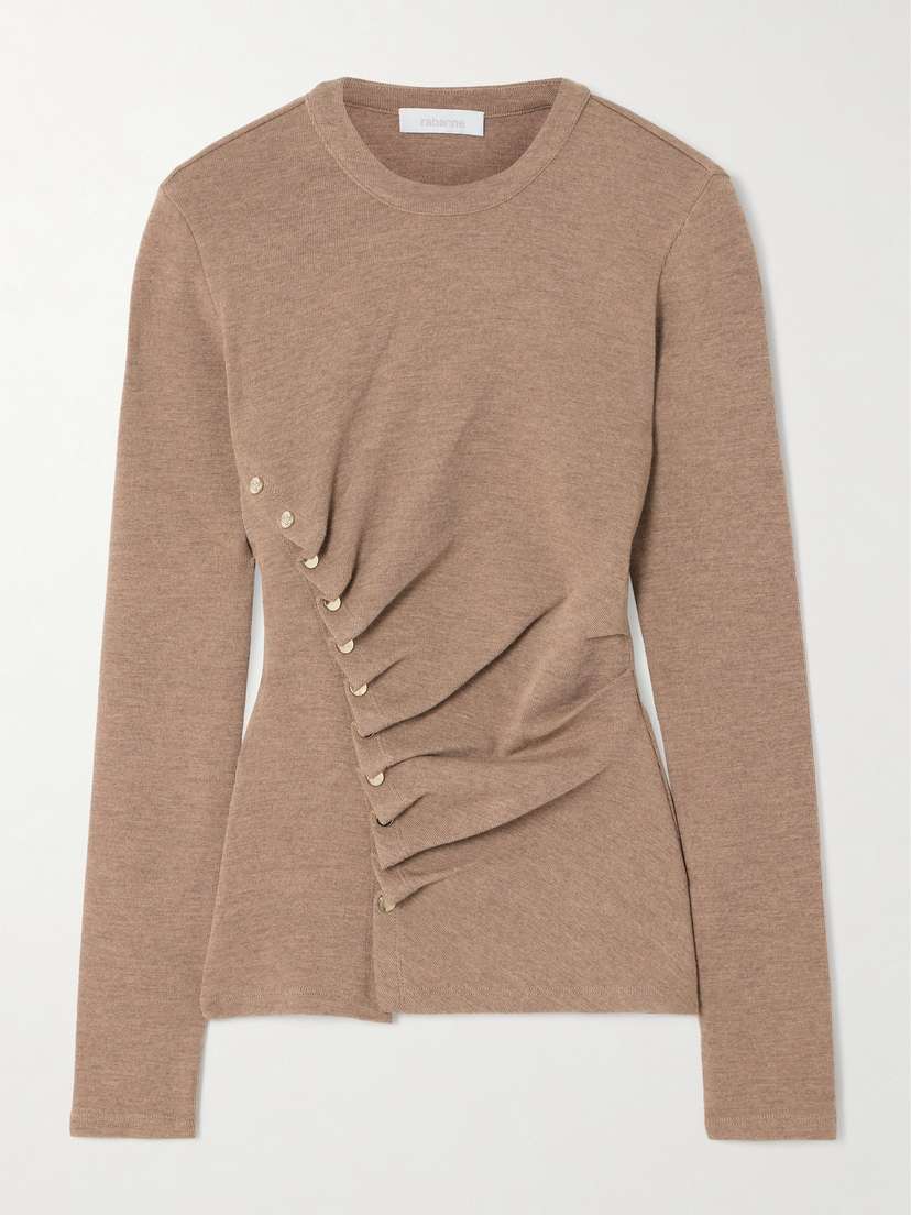 Rabanne Embellished Wool-blend T-shirt