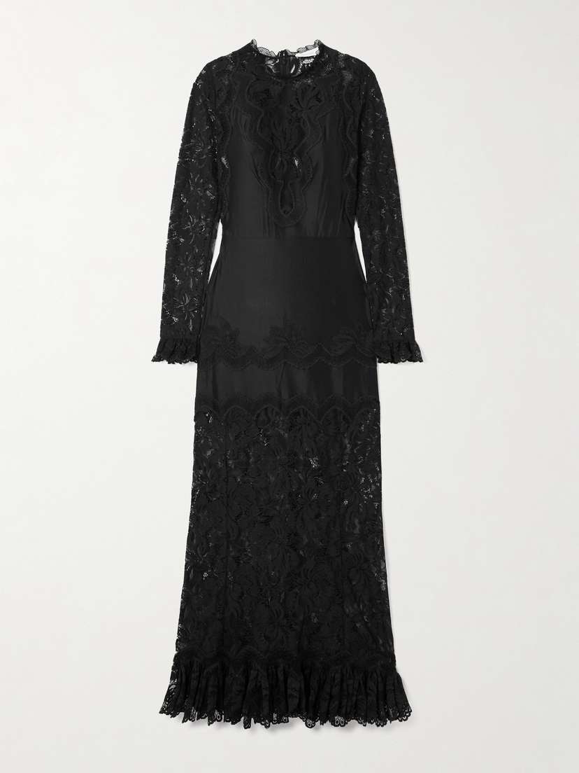 Rabanne Satin-trimmed Lace Gown