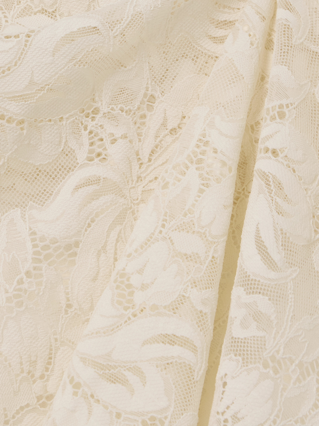 Rabanne Scalloped Lace Midi Skirt In White