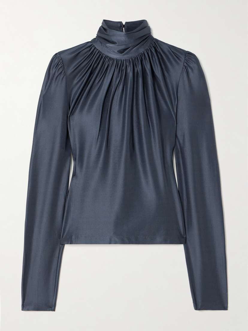 Rabanne Gathered Stretch-satin Top