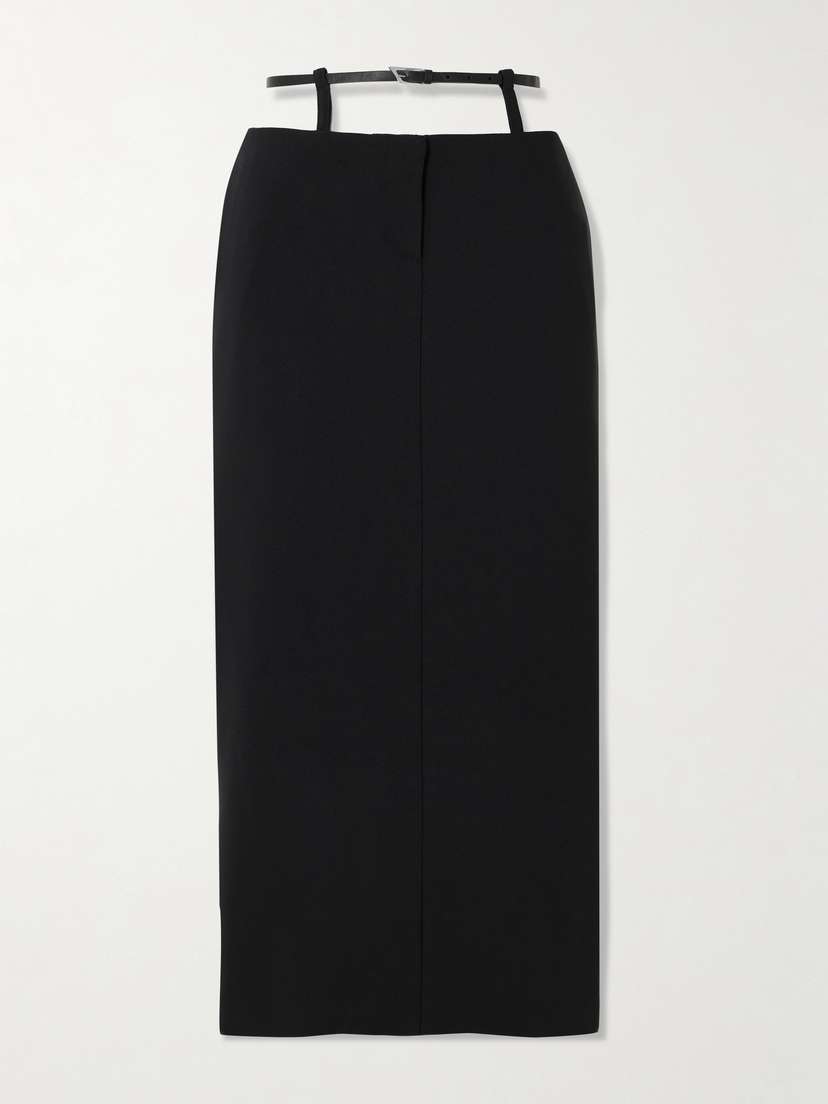 The Attico Belted Cutout Cady Midi Skirt