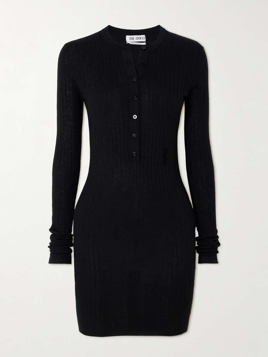 ribbed-knit cashmere mini dress