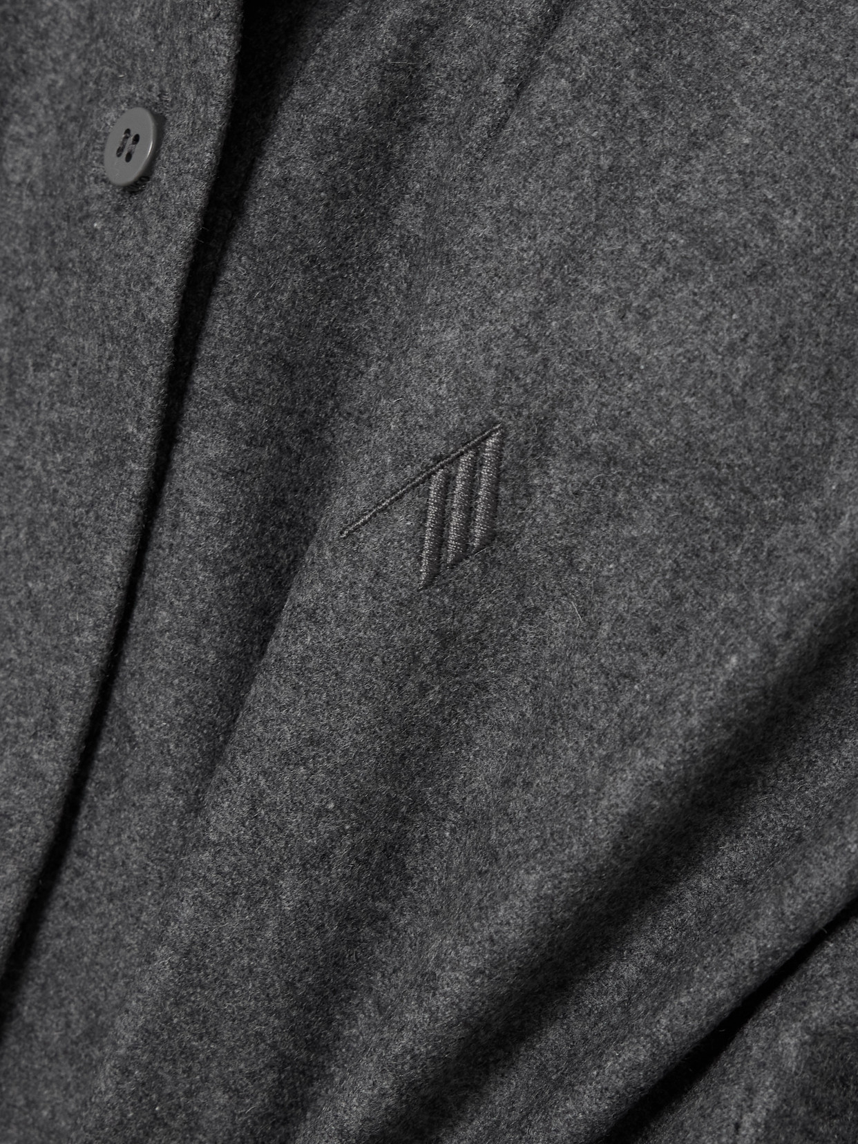 Attico Eliza Asymmetric Wool-blend Shirt In Gray