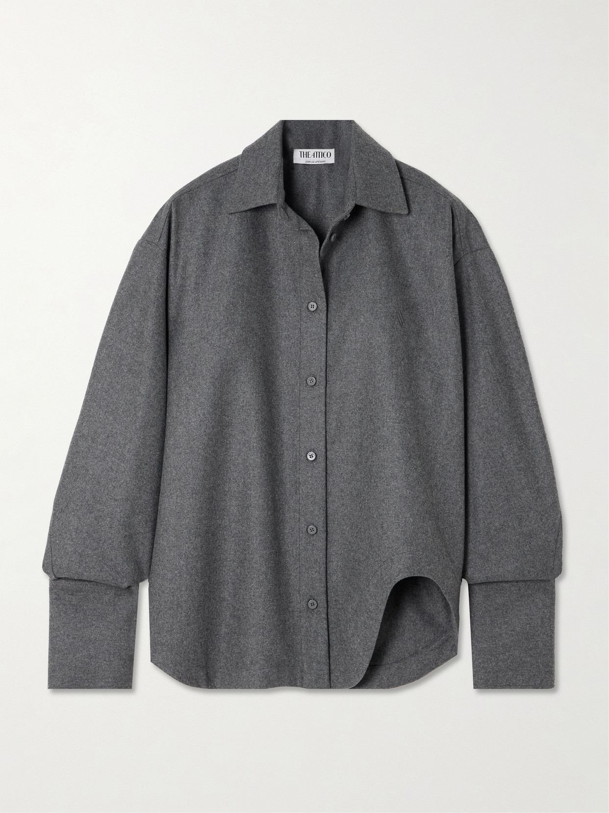 The Attico - Eliza Asymmetric Wool-blend Shirt - Gray